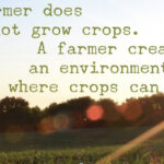 Quote: A farmer doesn't grow crops, a farmer creates an environment where crops can grow